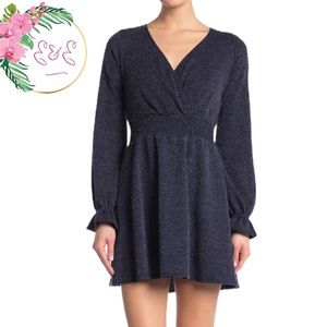 KENEDIK Long Sleeve Smocked Waist Dress Size L